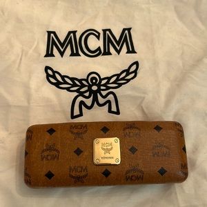 Authentic MCM hard case for glasses original cognac brown with black